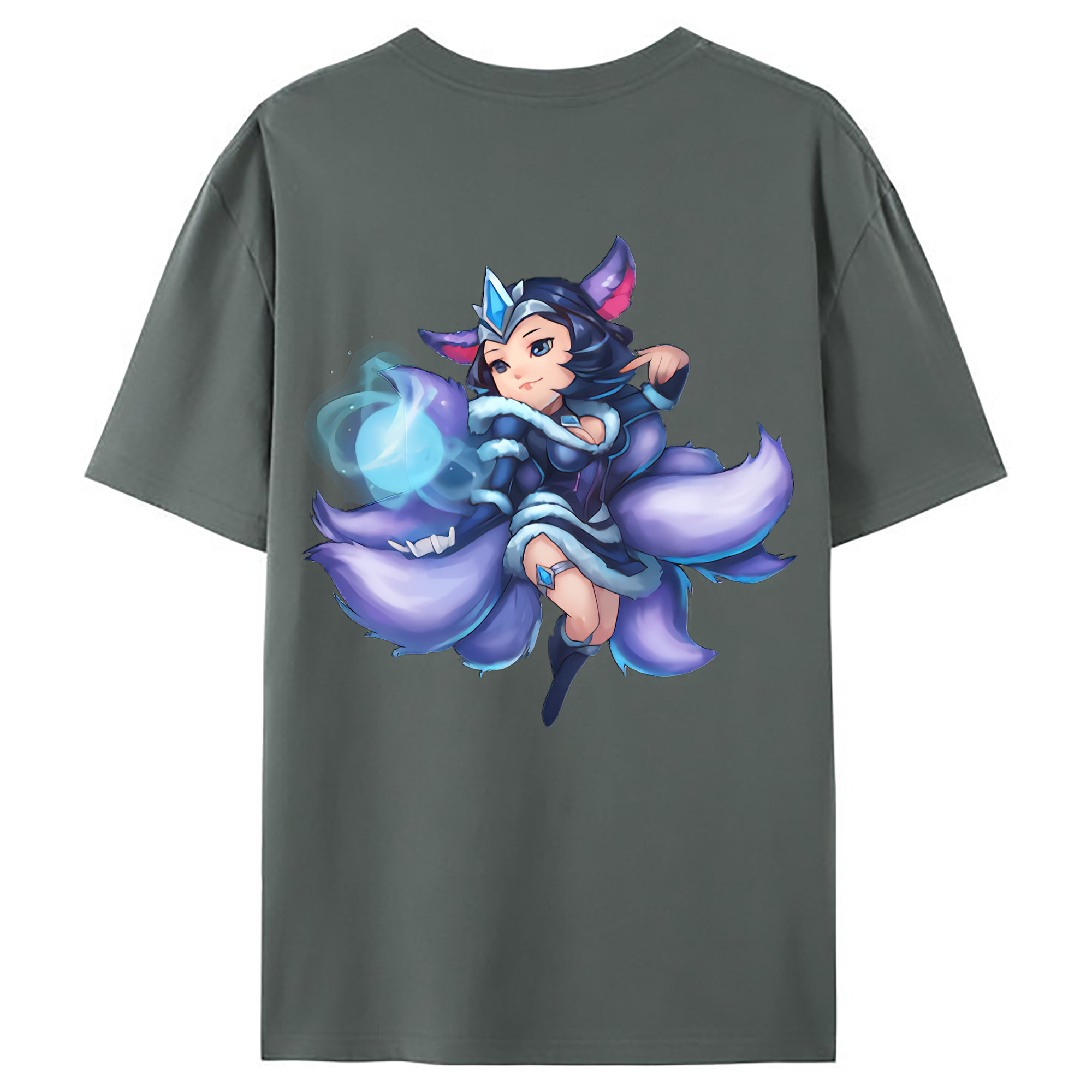 （画像用） リーグ・オブ・レジェンド League of Legends LOL 綿100％ メンズ半袖Tシャツ（バックプリント） 通気性